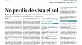 Nova pàgina de salut: ''No perdis de vista el sol''