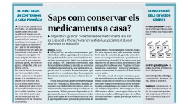 Nova pàgina de promoció de la salut: ''Saps com conservar els medicaments a casa?''