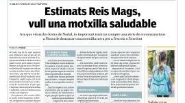 Nova pàgina de promoció de la salut: ''Estimats Reis Mags, vull una motxilla saludable''