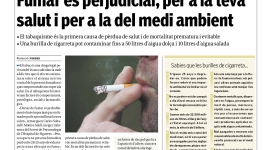 Nova pàgina de salut: ''Fumar és perjudicial, per a la teva salut i per a la del medi ambient''