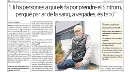 Nova pàgina de salut: ''Hi ha persones a qui els fa por prendre el Sintrom, perquè parlar de sang, a vegades, és tabú''