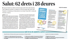 Nova pàgina de salut amb motiu del Dia Europeu dels Drets dels Pacients: ''Salut: 62 drets i 28 deures''