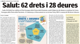 Nova pàgina de salut: ''Salut: 62 drets i 28 deures''