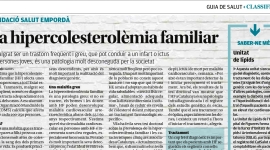 Nova pàgina de promoció de la salut: ''La hipercolesterolèmia familiar''