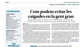 Nova pàgina de promoció de la salut: ''Com podem evitar les caigudes en la gent gran''