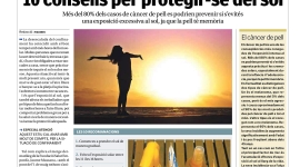 Nova pàgina de promoció de la salut: ''10 consells per protegir-se del sol''