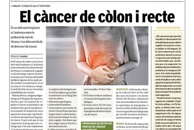 Nova pàgina de salut: ''El càncer de còlon i recte''