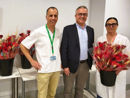 Pere Casellas de Petrem amb Àlex Vila i Paqui Abulí