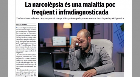Nova pàgina de salut: “La narcolèpsia és una malaltia poc freqüent i infradiagnosticada” 
