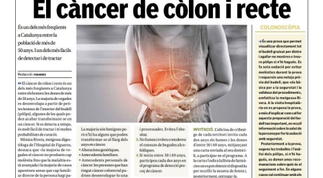 Nova pàgina de salut: ''El càncer de còlon i recte''