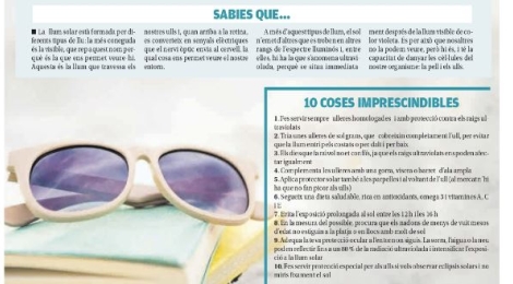 Nova pàgina de salut: ''No perdis de vista el sol''