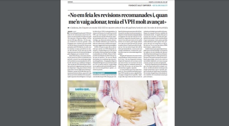 Nova pàgina de salut: ''No em feia les revisions recomanades i, quan me’n vaig adonar, tenia el VPH molt avançat''