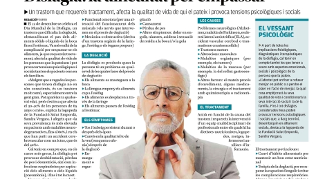 Nova pàgina de promoció de la salut: ''Disfàgia: la dificultat per empassar''