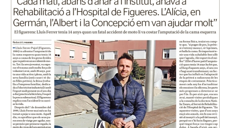 Nova pàgina de salut: ''Cada matí, abans d’anar a l’institut, anava a Rehabilitació a l’Hospital de Figueres''