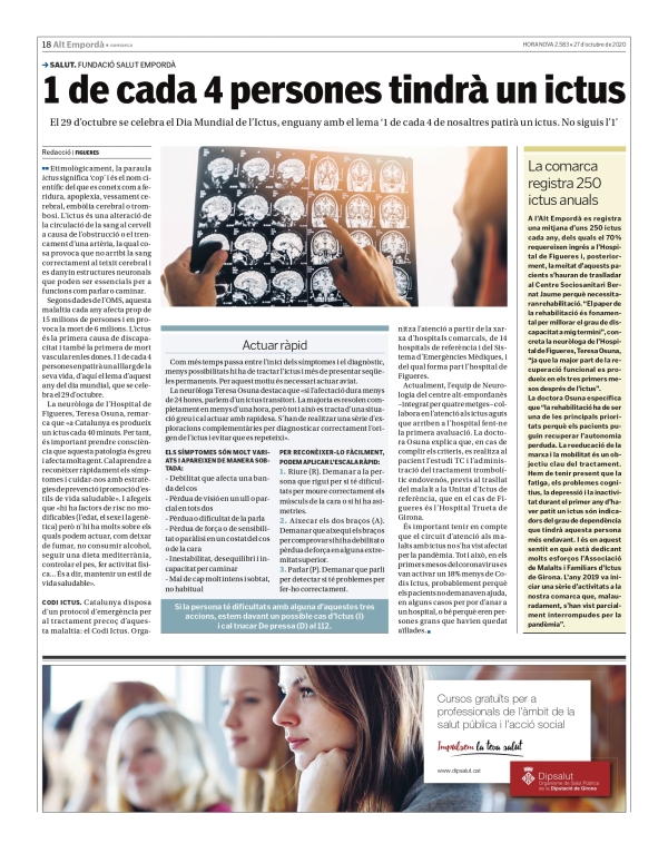 Pàgina de salut sobre Ictus