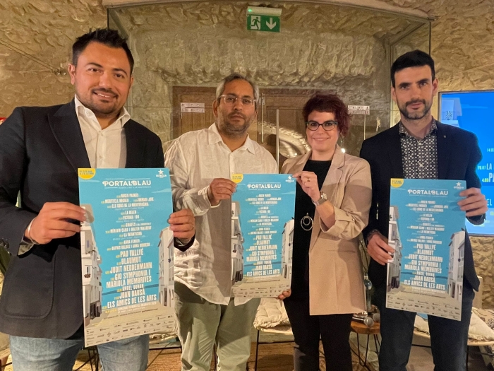 El director del Portalblau, Miquel Fernández; Vishal Shahani, director de l’ABS l’Escala; Berta Maspoch, directora de Comunicació i RSC de la FSE, i l’alcalde de l’Escala