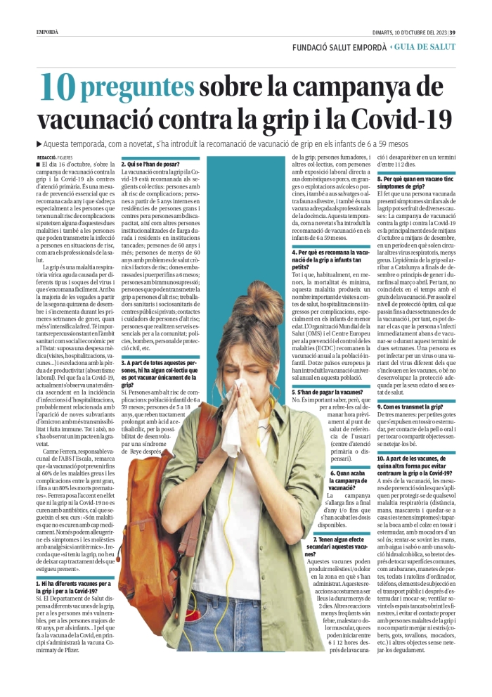 immunització contra la grip i la covid